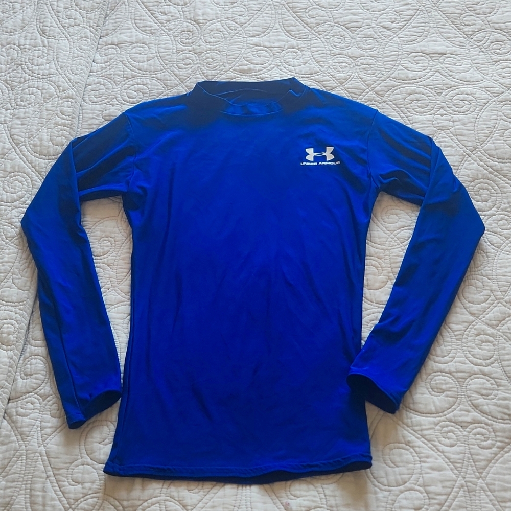 UNDER ARMOUR Women's Blue Long Sleeve Compression Shirt Small